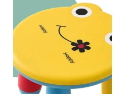 relaxdays Kinderhocker Frosch, 28 x 30 cm, Mehrfarbig