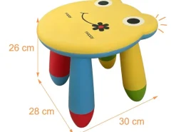 relaxdays Kinderhocker Frosch, 28 x 30 cm, Mehrfarbig