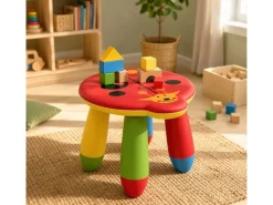 relaxdays Kinderhocker Marienkäfer, 25 x 32 cm, Mehrfarbig