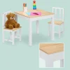 relaxdays Kindersitzgruppe 3-teilig Weiss; Hellbraun