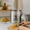 relaxdays Komposteimer mit Geruchsfilter 5 l, Schwarz/Silber