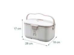 relaxdays Medizinbox aus Kunststoff Beige/Weiss 17 x 28 x 18 cm