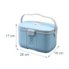 relaxdays Medizinbox aus Kunststoff Grau/Hellblau 17 x 28 x 18 cm