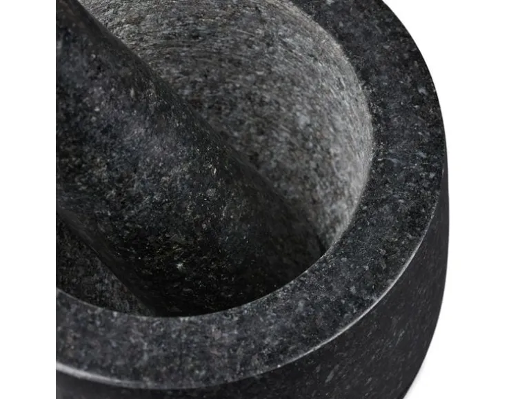 relaxdays Mörser mit Stössel 12 cm, Granit