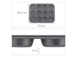 relaxdays Muffin Backform 2 x 12 Mulden