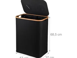 relaxdays Recyclingbehälter 140 L Schwarz
