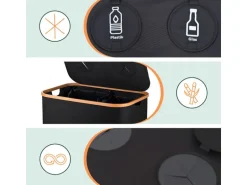 relaxdays Recyclingbehälter 140 L Schwarz
