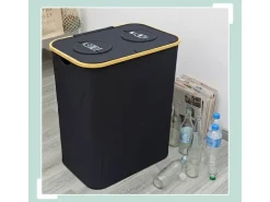 relaxdays Recyclingbehälter 140 L Schwarz