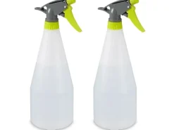relaxdays Sprühflaschen 1 l, Kunststoff, Weiss, 2 Stück
