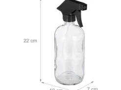 relaxdays Sprühflaschen 500 ml, Transparent, 2 Stück