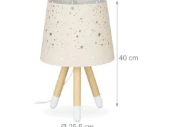 relaxdays Tischlampe Sterne Hellbraun
