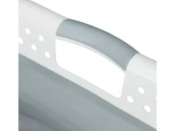 relaxdays Wäschekorb  37 l, Grau/Weiss