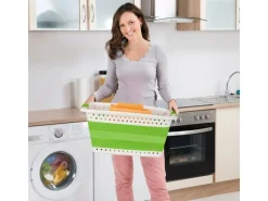 relaxdays Wäschekorb  37 l, Grau/Weiss