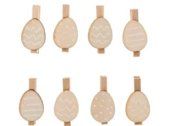 Rico Design Dekoklammer Osterei 8 Stück, Nature