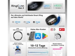 RingConn Smart Ring, Gen 2, Grösse 11, Moonlight Silver
