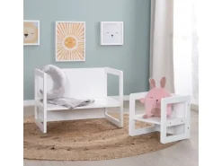 roba Kindersitzgruppe 3in1 Holz Weiss