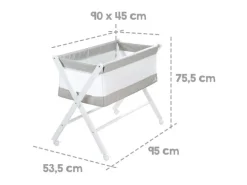 roba Klappbett klappbar, Holz, weiss lackiert, mit Rollen