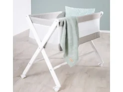 roba Klappbett klappbar, Holz, weiss lackiert, mit Rollen