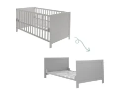 roba Kombi-Kinderbett 70 x 140 cm Holz Taupe umbaubar