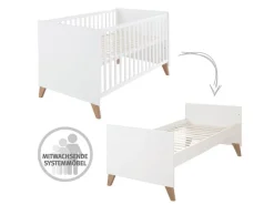 roba Kombi-Kinderbett 70 x 140 cm Weiss dunkle Eiche