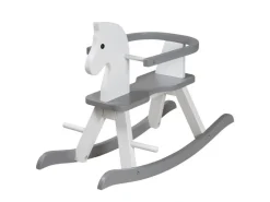 roba Schaukelpferd aus Massivholz Grau/Weiss