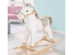 roba Schaukeltier Einhorn Grau/Gold/Weiss