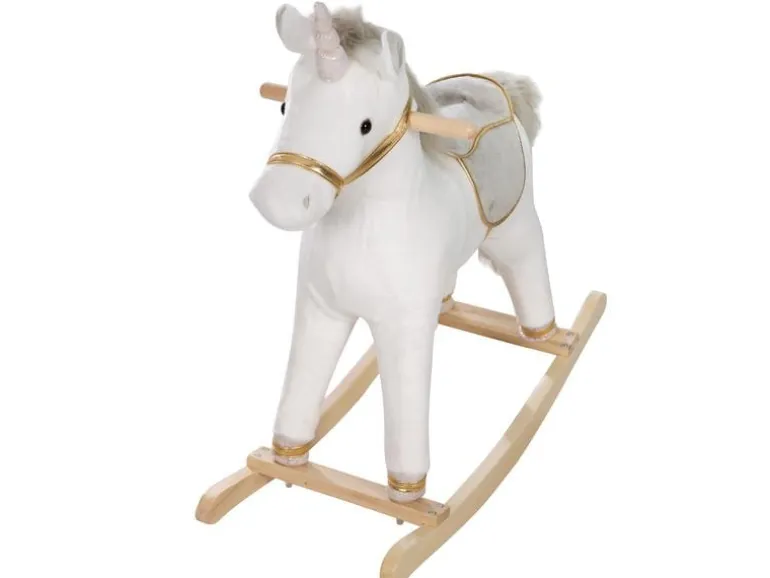 roba Schaukeltier Einhorn Grau/Gold/Weiss