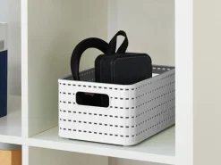 Rotho Aufbewahrungskorb Country 28 x 18.5 x 12.6 cm, Weiss