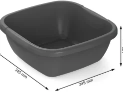 Rotho Becken Daily eckig, 8 l, Schwarz