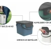 Rotho Recyclingbehälter Albula 40 l, Blau/Schwarz/Grau