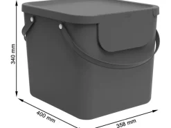Rotho Recyclingbehälter Albula 40 l, Blau/Schwarz/Grau