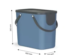 Rotho Recyclingbehälter ALBULA 3 tlg. 105 l, Blau/Anthrazit