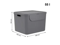 Rotho Recyclingbehälter ALBULA 3 tlg. 105 l, Blau/Anthrazit