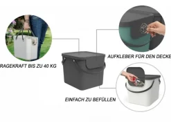 Rotho Recyclingbehälter Albula 40 l, Anthrazit