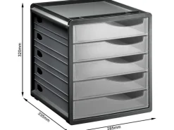 Rotho Schubladenbox Spacebox 5 Grau