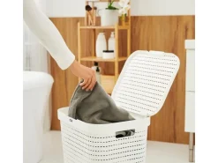 Rotho Wäschesammler Country 55 l, Weiss