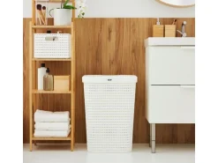 Rotho Wäschesammler Country 55 l, Weiss