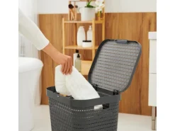 Rotho Wäschesammler Country 55 l, Anthrazit