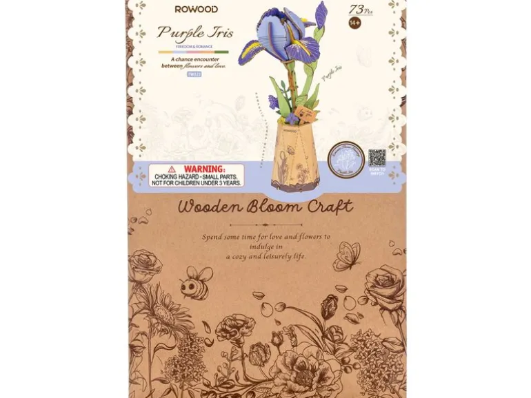 Rowood Bausatz Purple Iris 3D-Holzpuzzle lila Schwertlilie