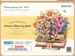 Rowood Bausatz Wooden Blooming Book 3D-Holzpuzzle Diorama 522 Teile