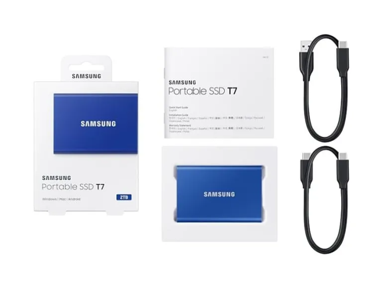 Samsung Externe SSD Portable T7 Non-Touch, 2000 GB, Indigo