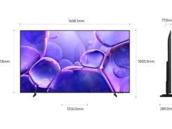Samsung TV UE75U8000F 75'' U8000F Crystal UHD 4K TV, 2025