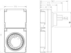 Schönenberger IP55 Zeitschaltuhr T13, 15 min schaltbar, mechanisch,outdoor