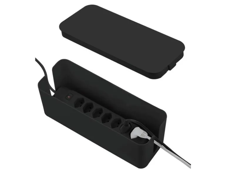 Schönenberger Kabelbox mit Steckerleiste 7x T13, Schwarz