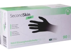 SecondSkin Einweghandschuh Nitril XL, Schwarz, 90 Stück