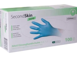 SecondSkin Einweghandschuh Nitril Strong M, Blau, 100 Stück