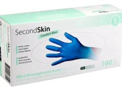 SecondSkin Einweghandschuh Nitril Comfort L, Blau, 100 Stück