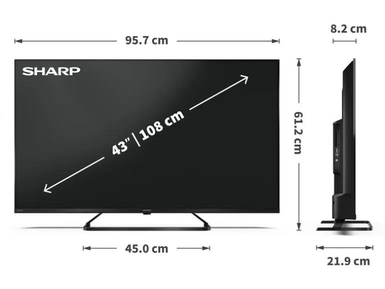 Sharp TV 43HP6265E 43", 3840 x 2160 (Ultra HD 4K), QLED