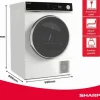 Sharp Wäschetrockner KD-NHA0S6GW1C 10 kg Weiss Rechts