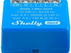Shelly WLAN-Schaltaktor 1 Mini Gen4 WiFi-Switch Blau, 8 A